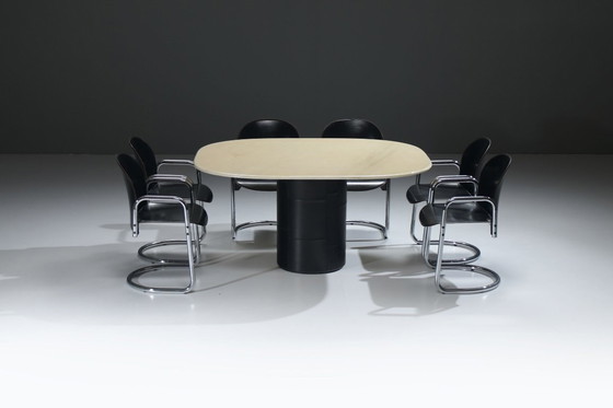 Image 1 of Rare table Tobio et chaises Dialogo Dessau par Afra E Tobia Scarpa pour B&B Italia