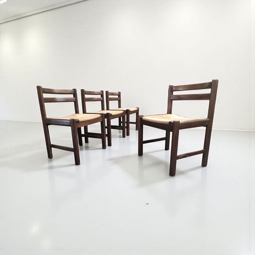 Satz von vier Esszimmerstühlen im Stil von Børge Mogensen, Serie Asserbo, 1970