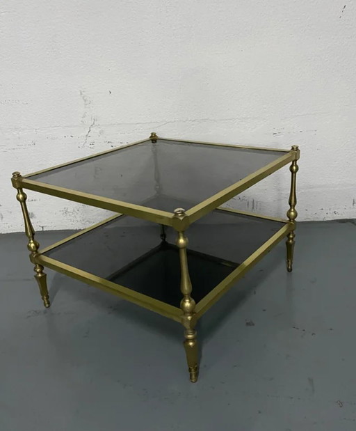 Mesita café vintage dorada