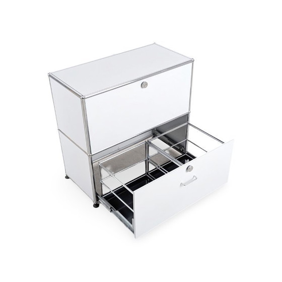 Image 1 of Originele USM Haller ladekast, Fritz Haller witte kast/dressoir