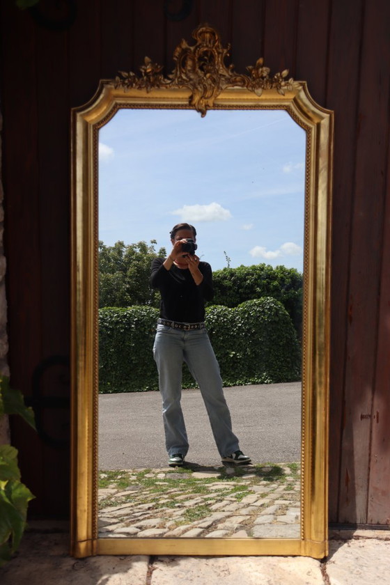 Image 1 of Large gilded mirror in the Louis XV style