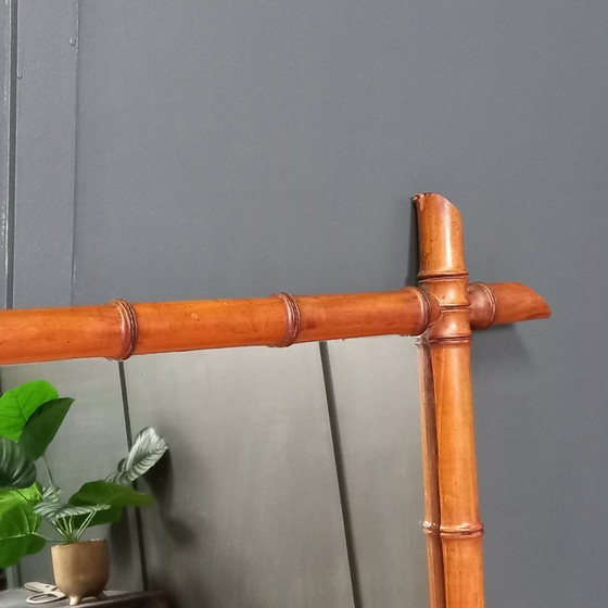 Image 1 of Antieke faux Bamboo spiegel