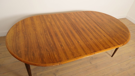 Image 1 of Table de salle à manger ronde vintage | Bois de rose | extensible