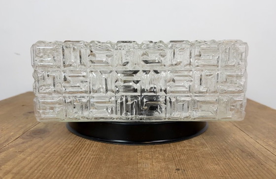 Vintage Glass Wall Or Ceiling Light, 1970s, Metal, Transparent, Modern (photo 3 of 15)