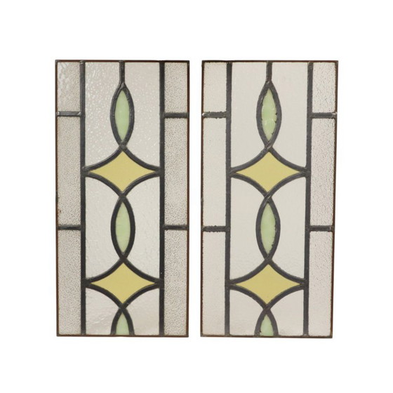 Art Deco Glasraam Glas in Lood Geometrisch 51x24cm – Decoratieve objecten (photo 4 of 14)
