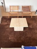 Vintage travertine coffee table, Italy 1980s