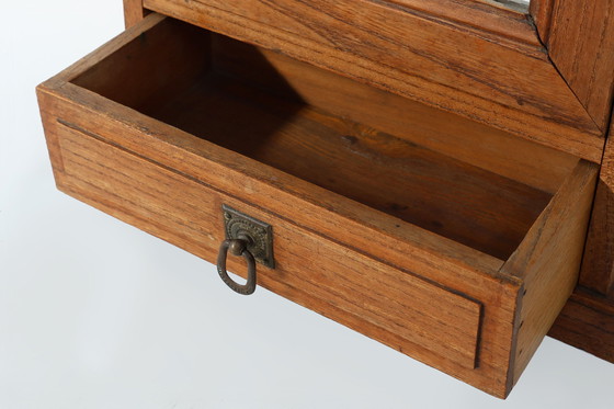 Image 1 of Art Deco scheerkast in eiken met afgeschuinde spiegel, Frankrijk ca. 1900