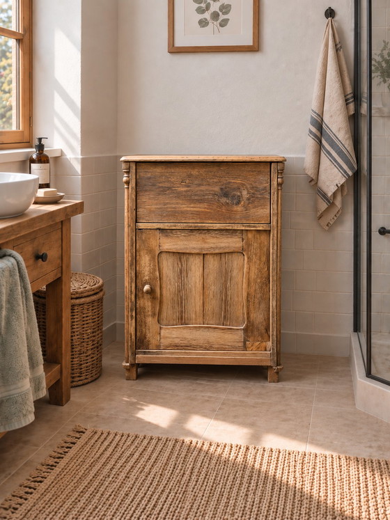 Antiker Eichen-Waschtischschrank – handrestauriert, Unikat – Schränke, Wood (photo 2 of 5)
