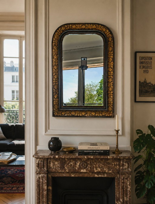 Antique Miroir au mercure Napoléon III ( 1850-1870 )