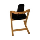 Peter Opsvik - Stokke - Pendel - Ergonomisch geformter Schaukelstuhl - Schwarze Lederpolsterung und Holzrahmen