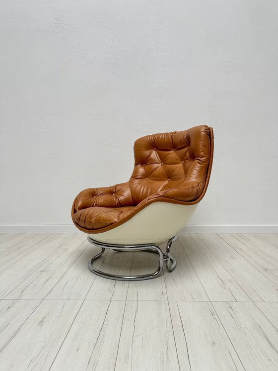 Image 1 of Ensemble de chaises "Karaté" en cuir vintage par Michel Cadestin pour Airborne 60s
