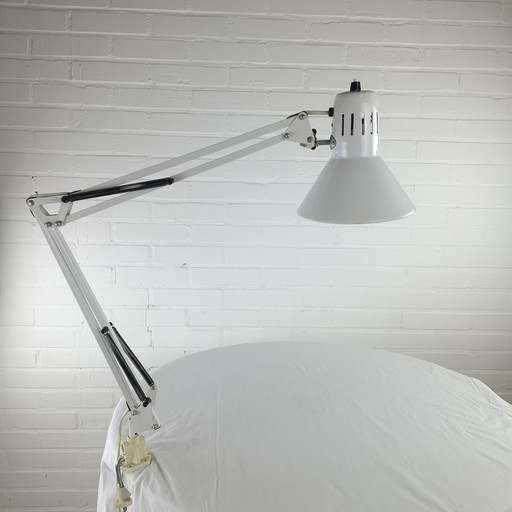Lampe d'architecte vintage blanche