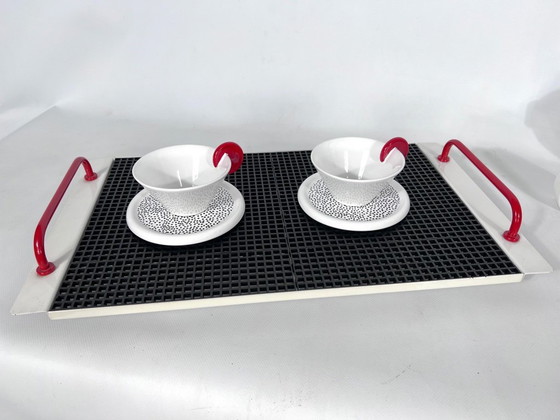 Image 1 of Servizio da tè in ceramica di Mas per Memphis Milano, anni '80, set da 7