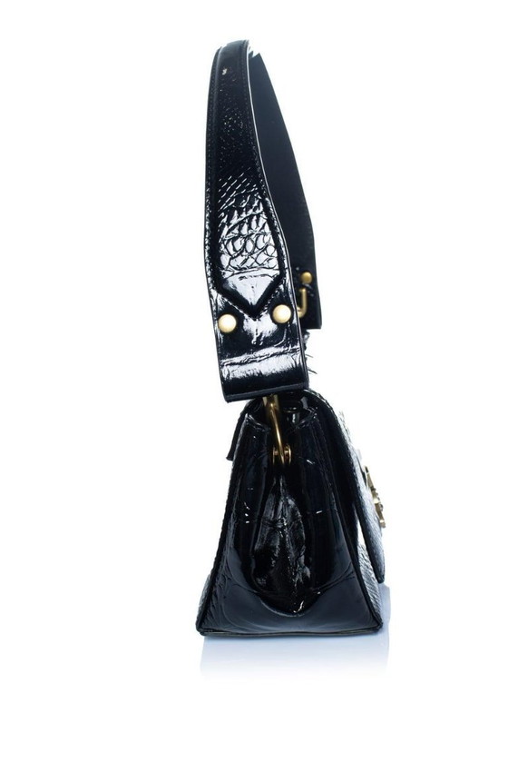 Image 1 of Sac Vivienne Westwood noir noisette à motif crocodile