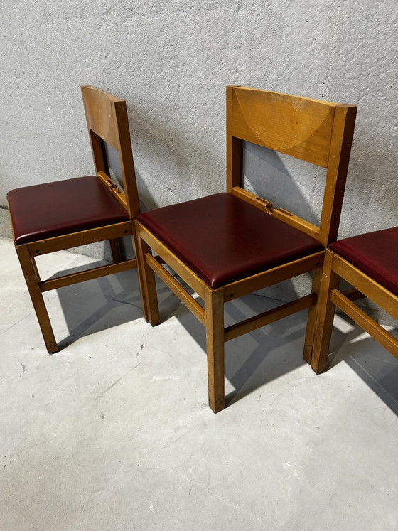 Moderne der Mitte des 20. Jahrhunderts – Mid Century Modern, Esszimmerstühle, Wood, Skai (photo 3 of 6)