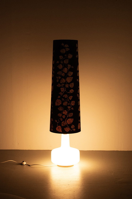 Image 1 of White glass floor lamp