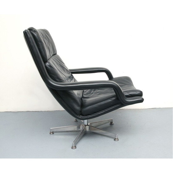 Image 1 of Fauteuil pivotant vintage en cuir par Geoffrey Hartcourt pour Artifort, Pays-Bas 1970