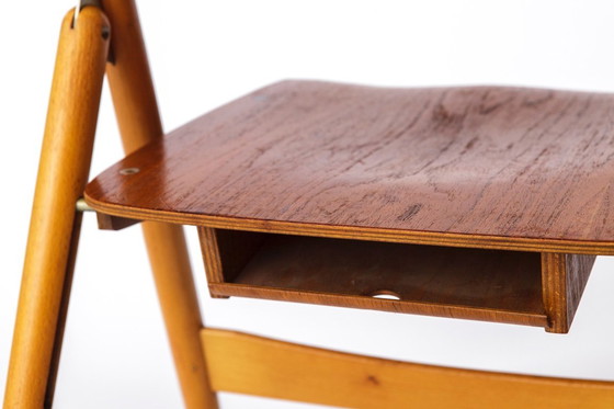 Image 1 of 1 van 10 Egon Eiermann SE18 klapstoel, 1950 Wilde + Spieth, Vintage Mid Century Beuken Eetkamerstoel, Duits ontwerp