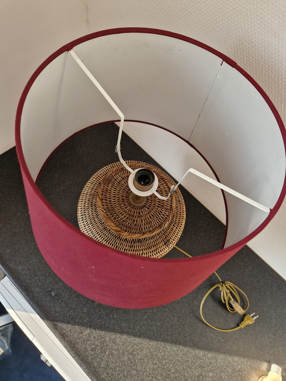 Image 1 of Vintage Wicker Boho Chic Table Lamp With