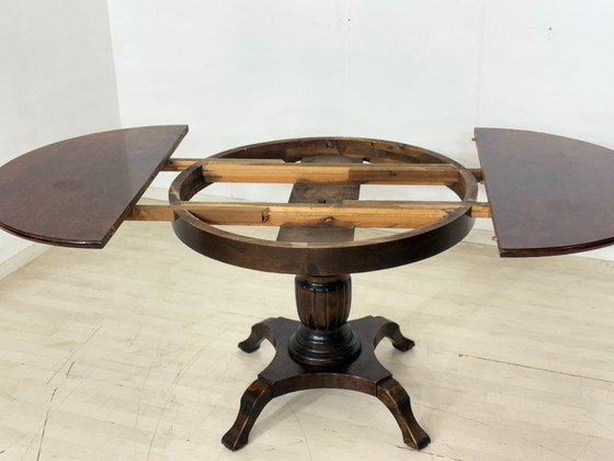 Image 1 of Gründerzeit dining table / round extendable table / kitchen table / vintage dining table