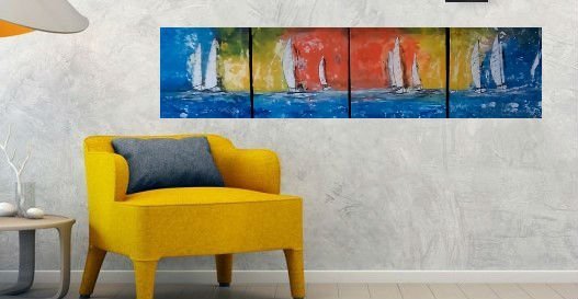 Image 1 of 4-Panel Gemälde Segel