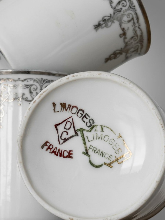 Trois tasses en porcelaine de Limoges et étain – XXe siècle – Vaisselle (photo 2 of 5)