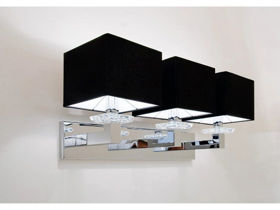 Image 1 of ILFARI Swinging Ballet W3 Wall Light Chrome Superior Crystal Square Modern