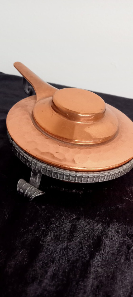 Image 1 of Swiss copper chocolate coffee mulled wine taps can with fire