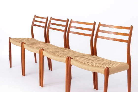 Image 1 of 4 de 8 Sillas de comedor Niels Otto Møller Modelo 78 | Teca danesa, estilo moderno de mediados de siglo | 1968