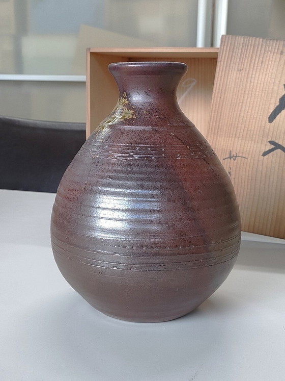 Image 1 of Vintage Japanse keramiek Tamba Tachikui Ware vaas van pottenbakker Keiichi Shimizu