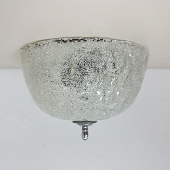 Image 1 of Vintage ijsglazen plafondlamp, 1970