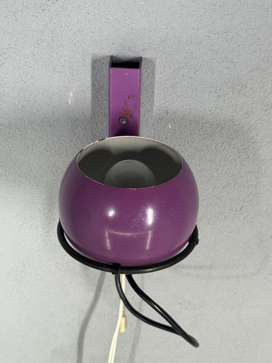 Image 1 of Purple wall lamp in retro Gepo style