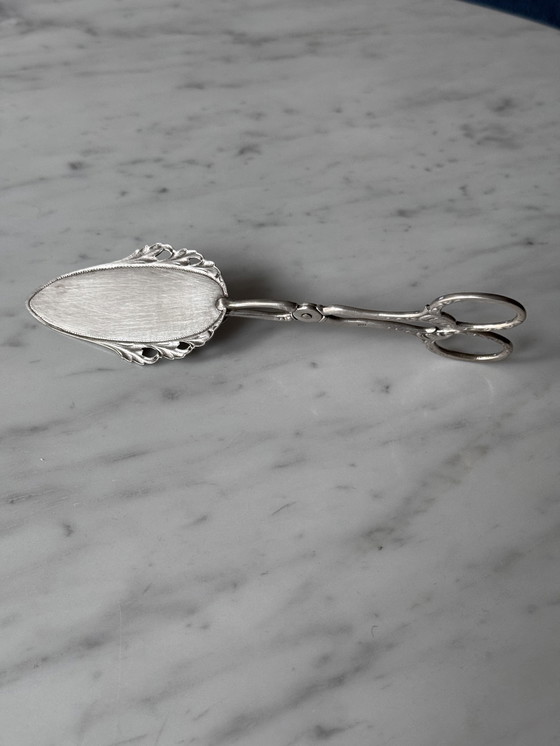 Image 1 of Vintage Solid Silver Serving Set – Cake Server (830) & Tongs (800) – 143g Total