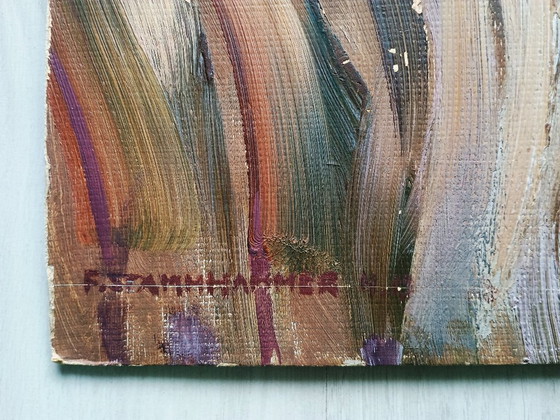 Image 1 of Ferdinand Stammhammer "Brüllender Löwe"- Ölgemälde - handsigniert - (60 x 50 cm)