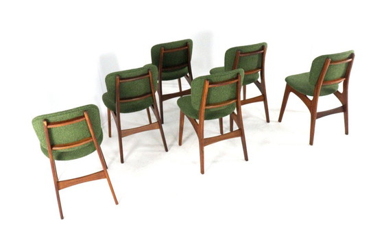 Image 1 of Set van 6 Nederlandse eetkamerstoelen stoelen vintage gestoffeerd