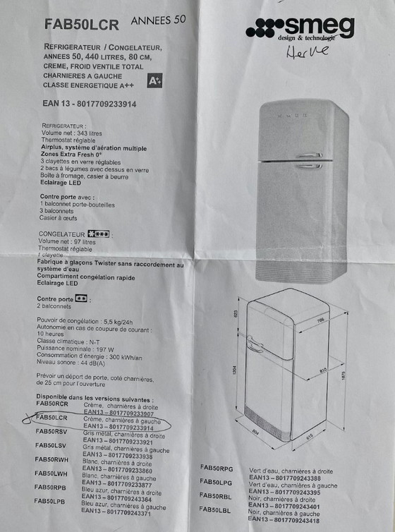 SMEG FAB50LCR Kühlschrank - Gefrierschrank – Küchenzubehör, Glas, Metall (photo 4 of 12)