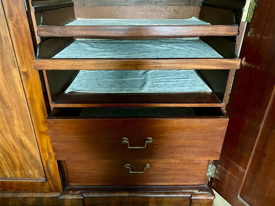 Victorian English Mahogany Wardrobe – Wood, Brass (photo 4 of 9)