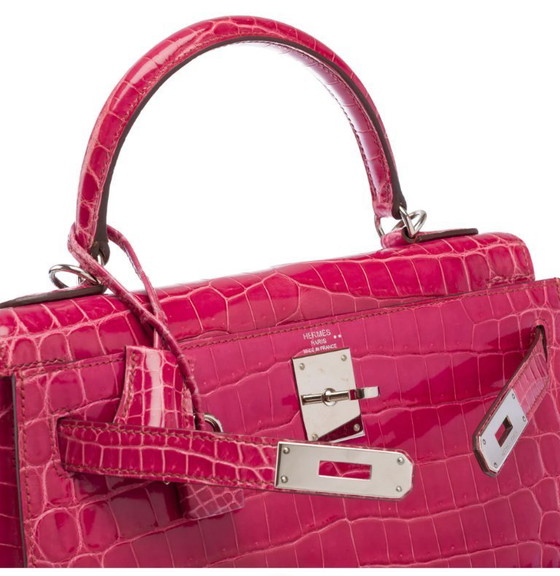 Image 1 of Sac HERMES Kelly 28 en Cuirs exotiques Rose - 103511