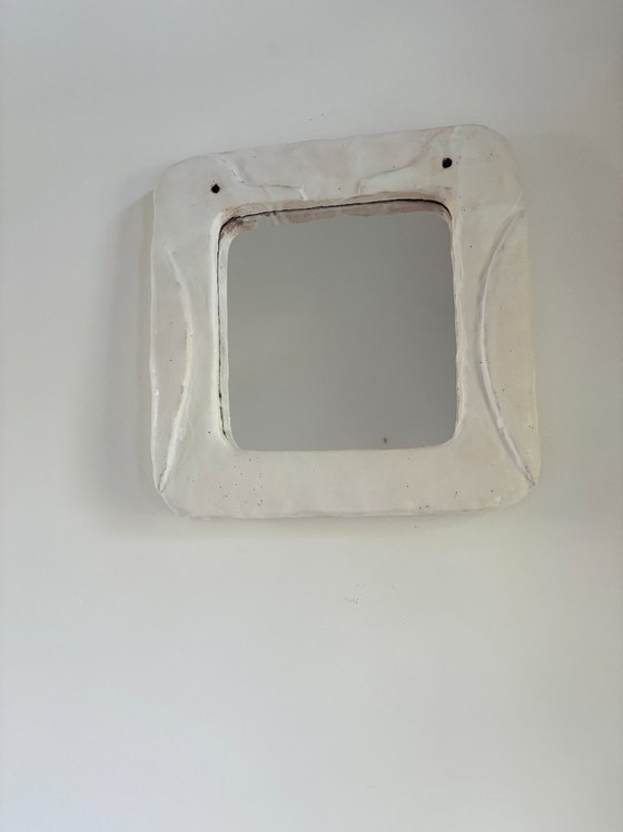 Image 1 of Espejo de cerámica francés contemporáneo diseñado por Renzo Maar.