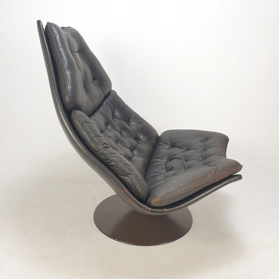 Image 1 of F588 vintage armchair with ottoman by Geoffrey Harcourt for Artifort, 1960