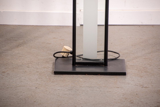 Image 1 of Set of Memphis style frosted glass floor lamps. Circa 1980