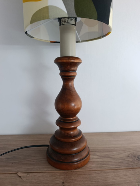 Vintage furniture lamp, sixties / mid-century lampshade I – vintage & création artisanale, Desk lamps, Wood (photo 6 of 7)