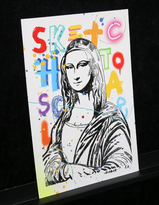 JISBAR (Jean-Baptiste Launay) - Mona Lisa - hand reworked, signed by hand