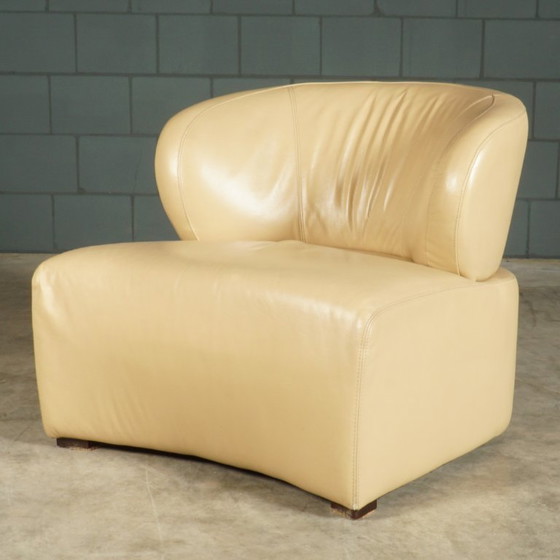 Image 1 of Set vintage lederen fauteuils – beige