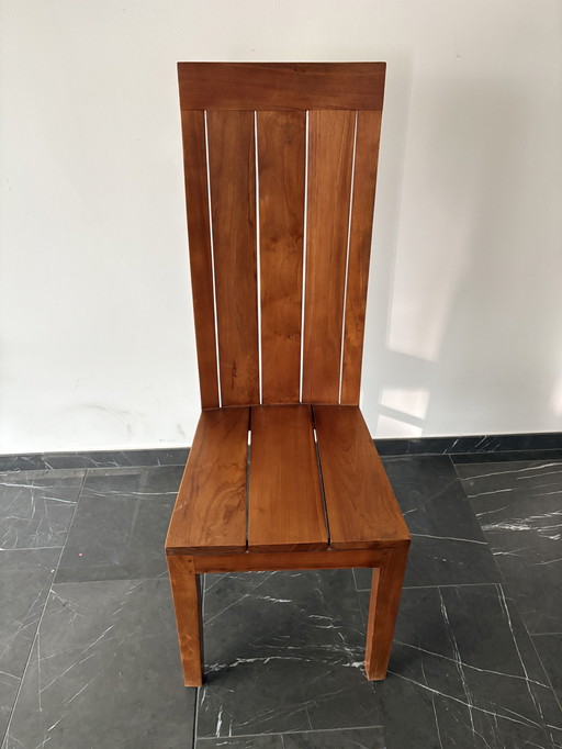 Tavolo da pranzo e sedia in legno massello di teak - ottima qualità