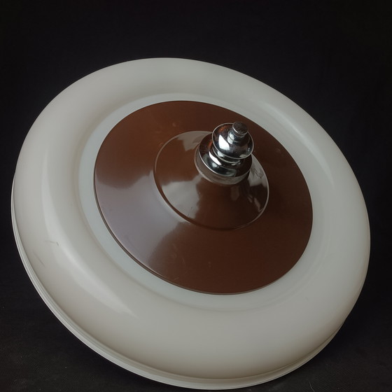 Image 1 of Space Age Style Chocolate Colour Ceiling Light by Massive, Belgium, 1970s