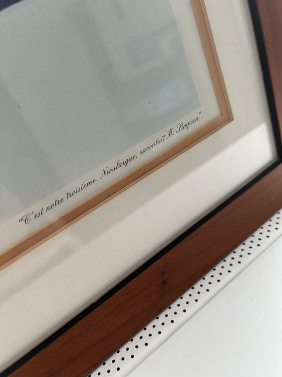 Maritiem Schilderij: "Nioulargue" Prent Gesigneerd Dominique Guillemard – Kersen Houten Lijst – Wanddecoratie (photo 2 of 5)