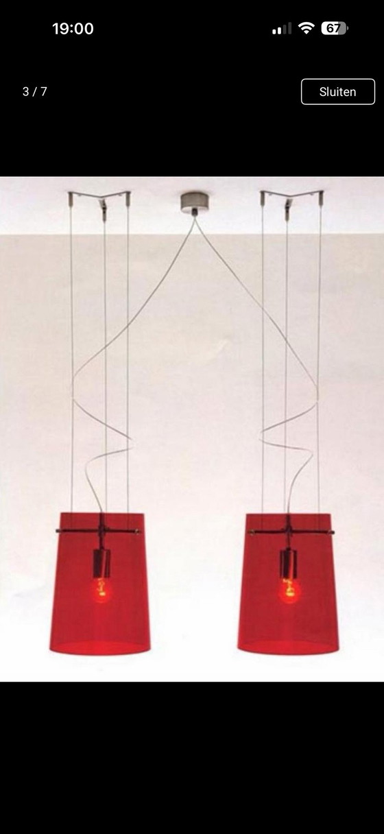 Lampada a sospensione Pradina Sera S3 Mengotti vetro opale rosso – Prandina, Lampade a sospensione (photo 2 of 5)