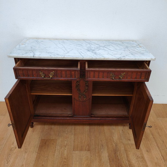 Image 1 of Vintage antique dresser chest of drawers bathroom furniture with marble top
