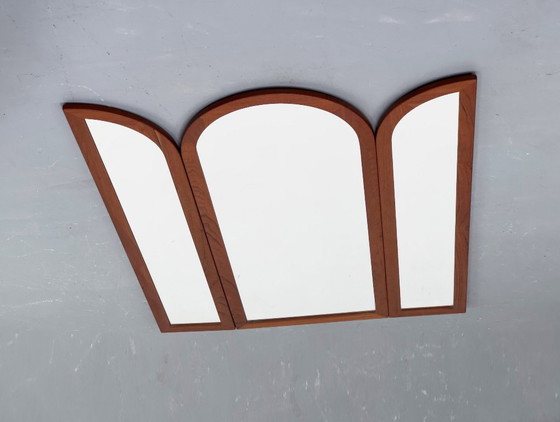 Vintage Foldable Teak Mirror from Fakse Furniture, 1960s – Wood, Glass (photo 8 of 12)